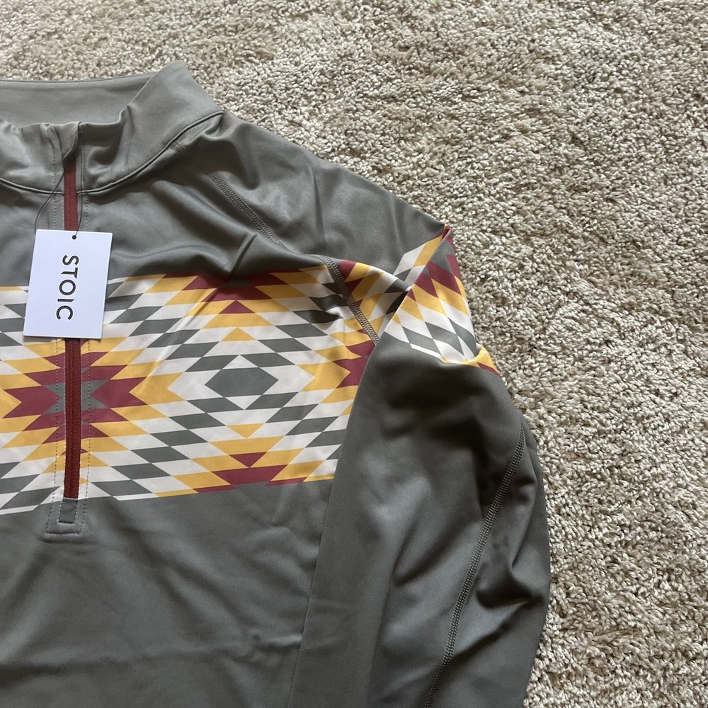 New Stoic 1/4 Zip Base layer‎ Lightweight Men's Medium Aztec Southwestern - Picture 5 of 10